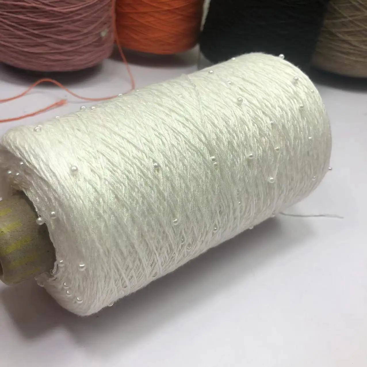 Multi-color 350g 70%Cotton Lace Soft Crochet Hand Beaded Yarn Hand-Knitted Yarn  For Knitting Sweaters Hats Scarves 5
