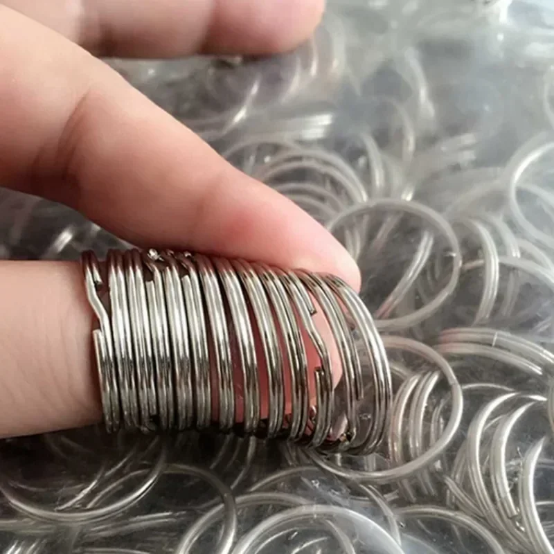 Kov kroužek na klíče nerez ocel šifrovací klíč řetězy nepopsaný kroužek rozseknout prsten konektor pro DIY klíčenka šperků vytváření příslušenství