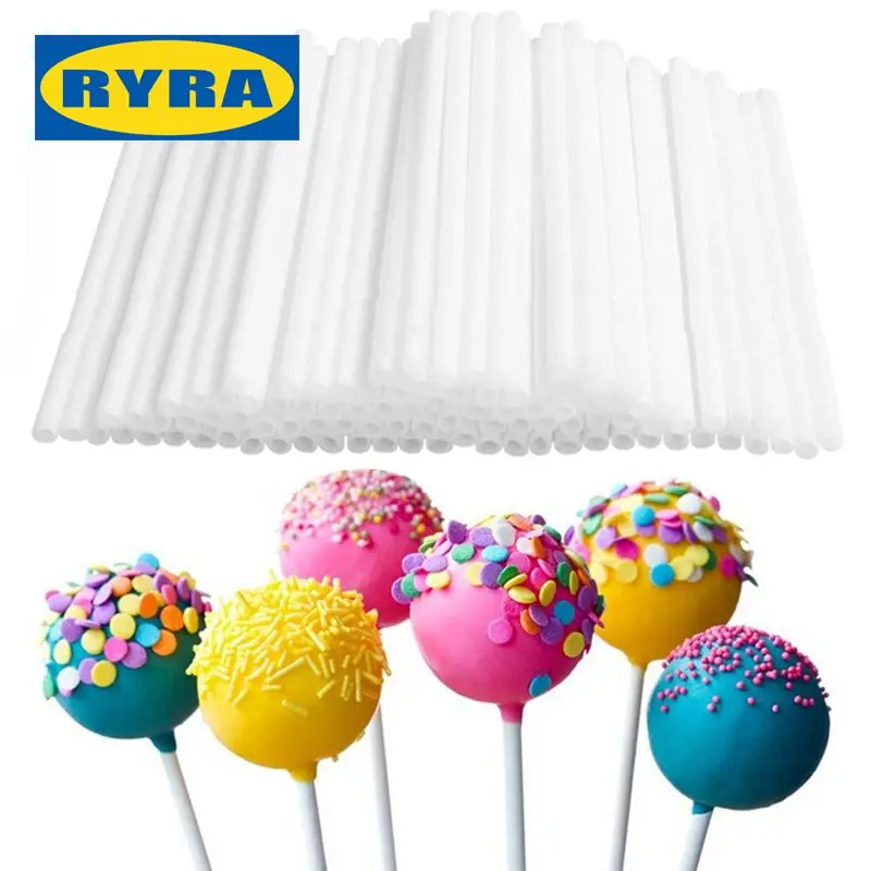 80Pcs Solid Core White Lollipop Sticks Per Cioccolato Zucchero Candy Lolly Pop Sucker Sticks Cake Pop Sticks Strumenti Per La Decorazione Della Torta