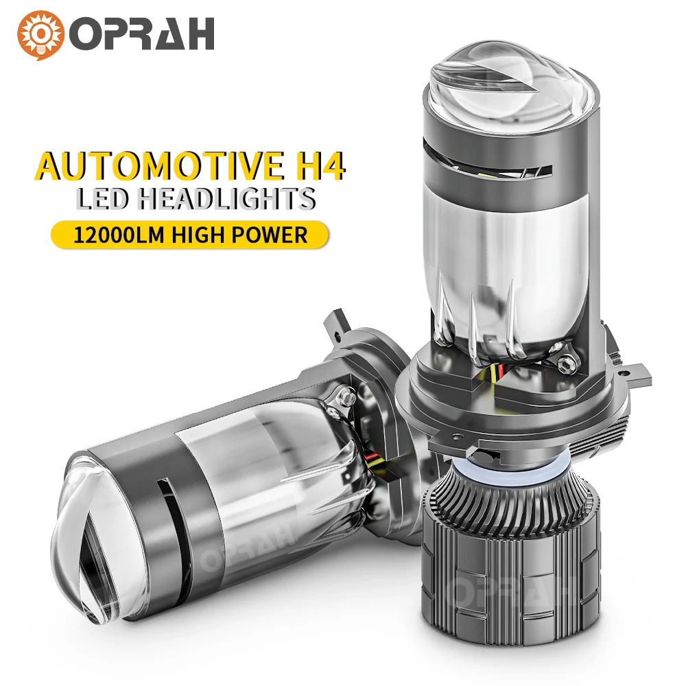 

Автомобильная светодиодная лампа H4 для фар, мини-объектив с вентилятором охлаждения 90 Вт, автомобильная лампа ближнего и дальнего света 3000K 6000K RHD LHD, двухцветная турбо