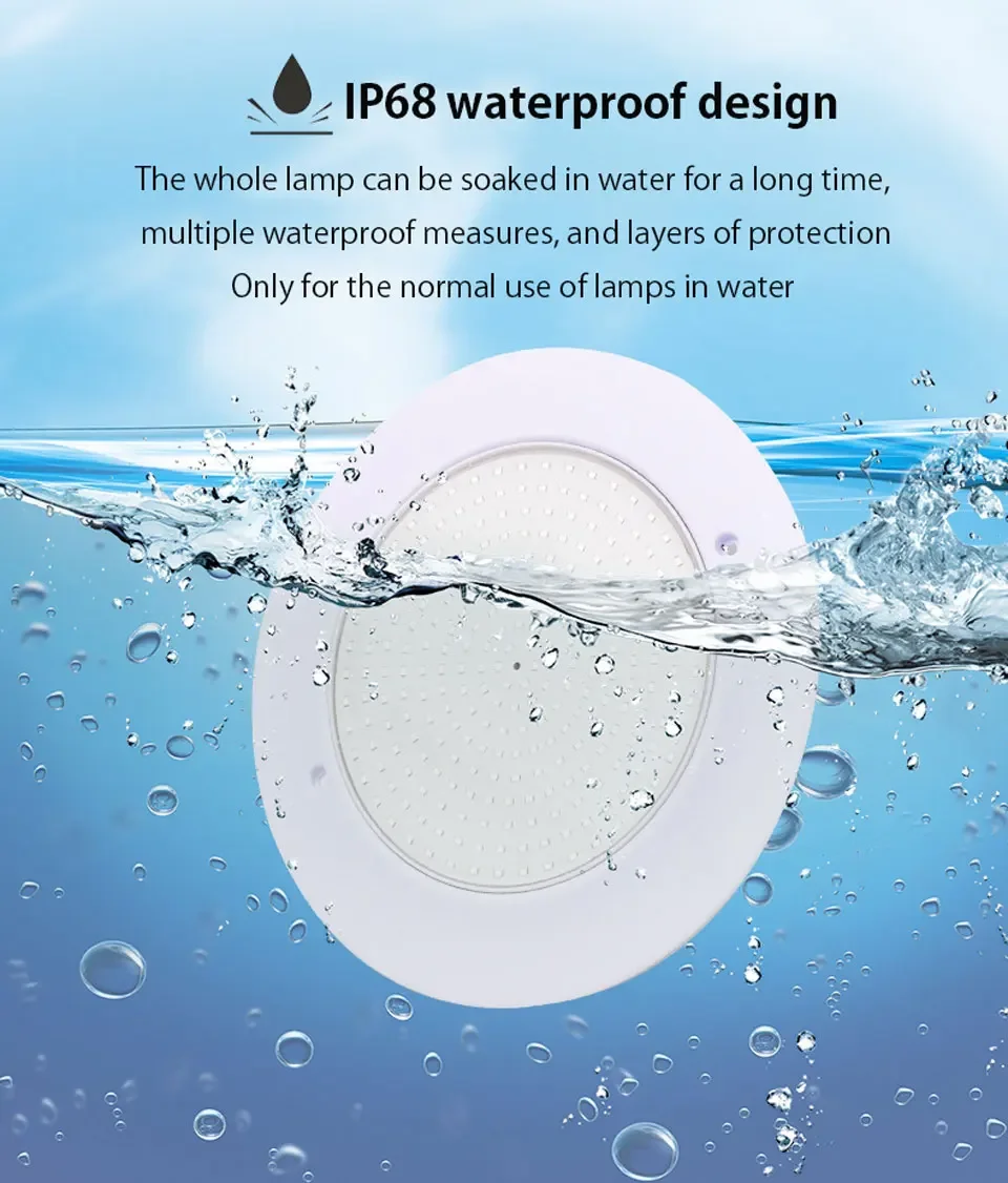 Description Picture 6 of item35W LED Swimming Pool Light 40W RGB Underwater Lamps Wall Hanging Without Opening Outdoor Landscape Lighting APP Remote Control