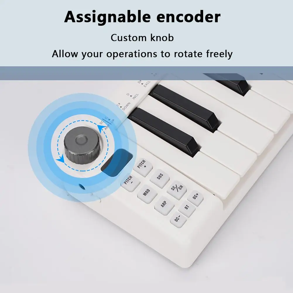 Musical Instrument Electronic Musical Instrument Electronic Piano YOUZI ABS Midi Keyboard Controller Usb Rechargeable 25 Keys Smart Wireless Midi-out Mini Portable Midi Keyboard