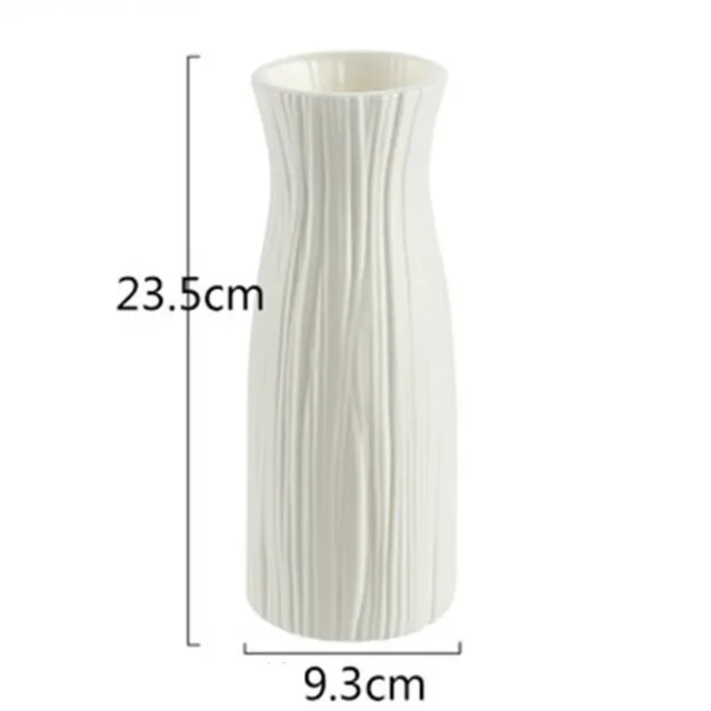 Plastic Flower Vase White Pink Imitation Ceramic Flower Desktop Ornament Home Decor Office Wedding Environment Basket Vase 4