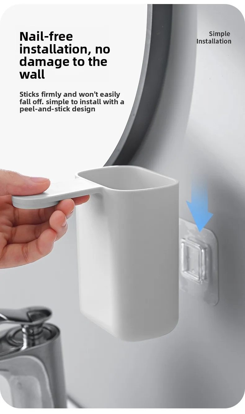 Bicchiere per collutorio magnetico con supporto a parete bagno_voghion.com