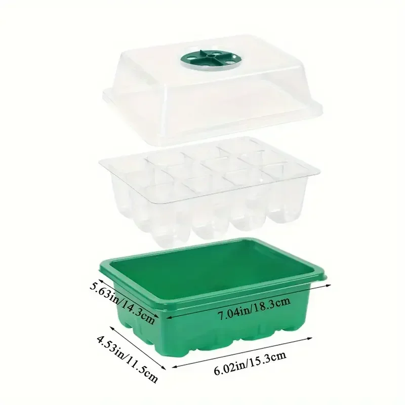 Seed Starter Tray Plant Starter Kit Mini Greenhouse Germination Kit for Seeds Growing Nursing Care Seedling Box Grow Pots
