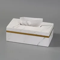 Nordic Modern Natural Marble Tissue Box Rectangular Light Luxury Paper Box Home Hotel Model Room Ornaments Creative Crafts 2