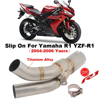 Motorcycle Exhaust System Escape Muffler Modify Titanium Alloy Mid Link Pipe Slip On For Yamaha R1 YZF-R1 2004 2005 2006 Years