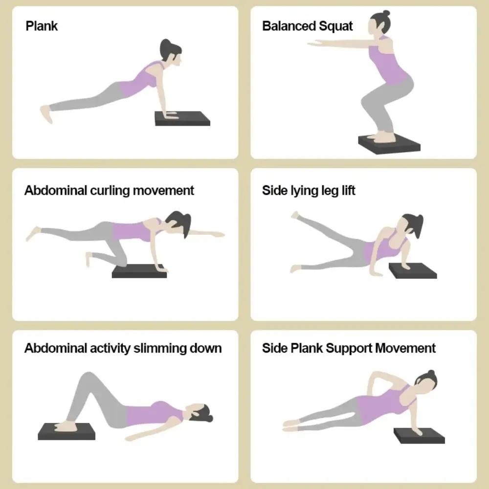 Durable NBR TPE NBR Balance Pad Purple Black High Density Support Balance Pad Yoga Pad Women Men