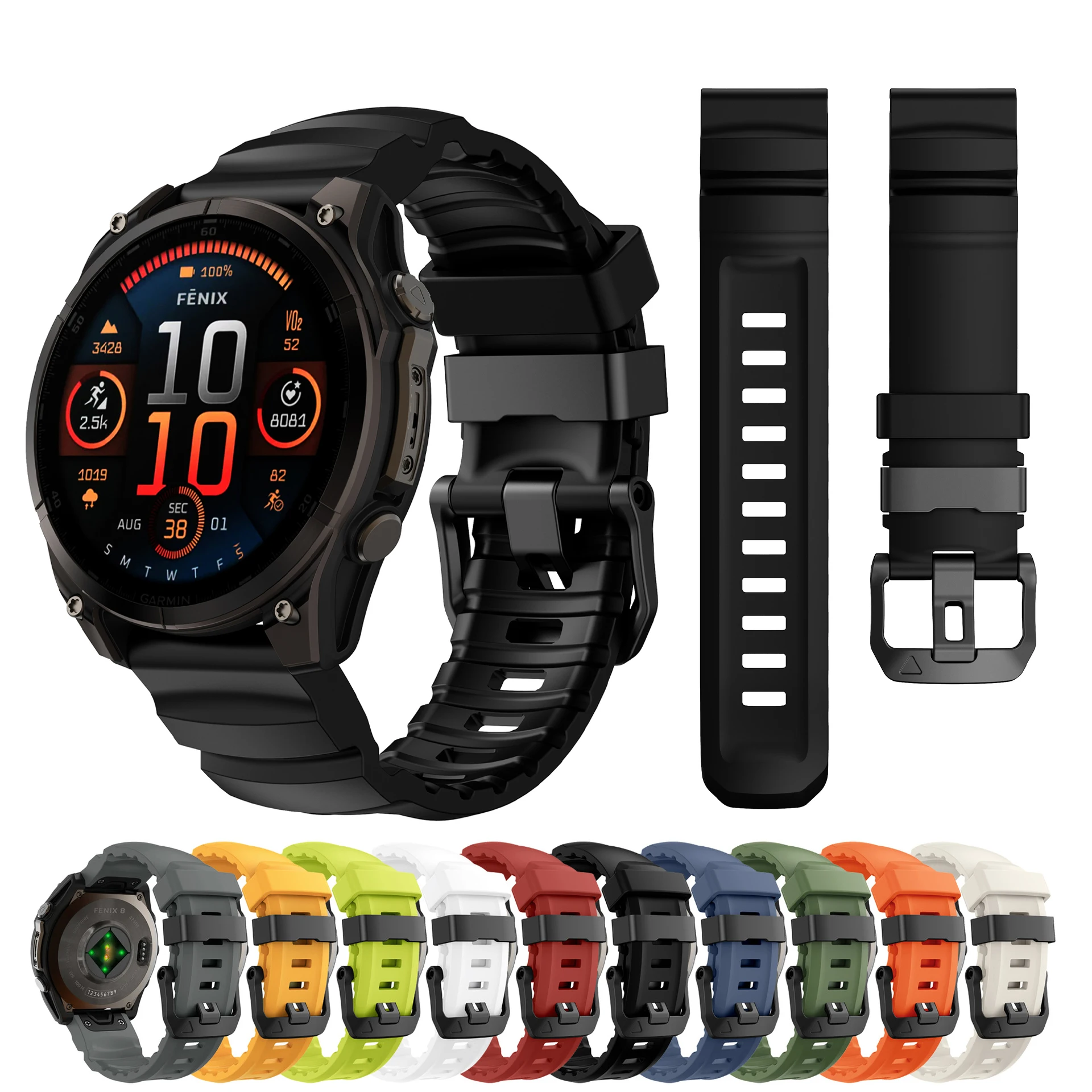 Premium Silicone Strap for Smartwatch - Durable QuickFit Band in Various Sizes