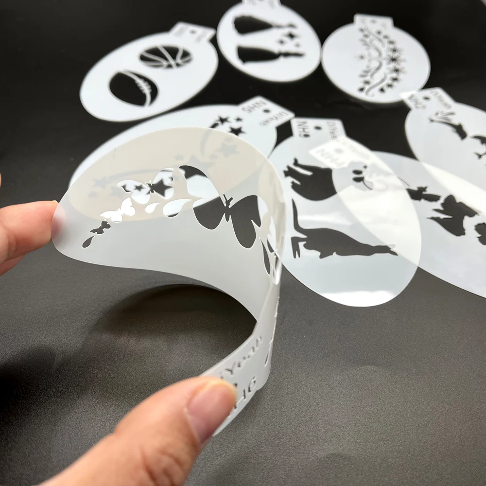 Face Painting Template Face Painting Stencils Solid Outline Stencil Templates Professional Body Art Practice Makeup Tools Animale Rabbit Tiger 9PCS