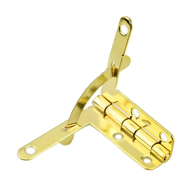 10Pcs Antique Lid Support Hinge Frame Jewelry Wine for Case Wooden Cigar Gift Box Lid 90 Degree Spring Furniture Hardware