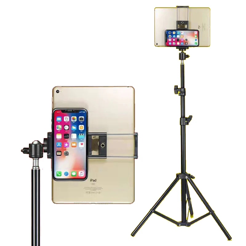 IpadTripodforTabletandPhoneAluminumIpadFloorStandBaseMountTripodeTabletwith