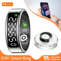 SY01 Smart Ring With LED Screen Bluetooth Health Monitoring Blood Oxygen Sleep Heart Rate Multi-sport Modes Waterproof IP68&5ATM