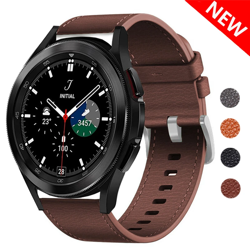 

22mm 20mm Band For Samsung Galaxy Watch 4 3 classic 5 Pro active 2/Gear S3 Leather Loop Correa Bracelet Huawei watch GT2 3 Strap