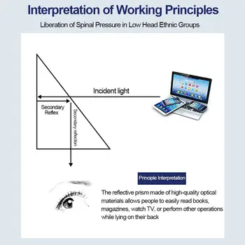 نظارات منكسرة كسولة عالية الدقة خفيفة للغاية ، مستلقين ومشاهدة التلفزيون ، مرآة قراءة أفقية 3