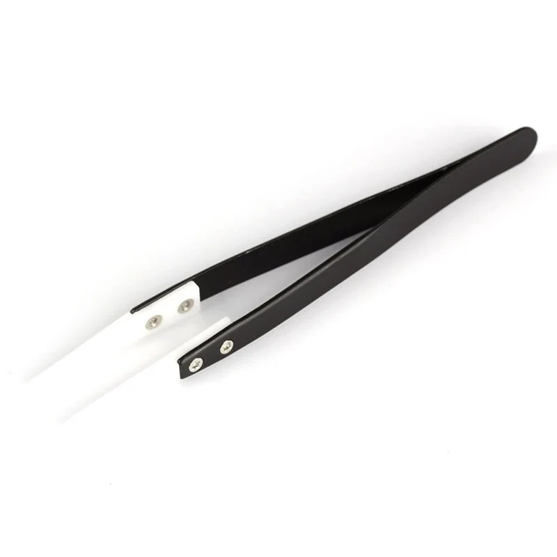Ceramic Head With Hardware Handle Zirconia Stainless Steel Antistatic Insulation High Temperature Resistant Tweezers precision tweezers tweezer tool esd anti static tweezers ceramic tweezers