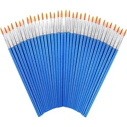 Versatile 50-Piece Art Brush Set for All Skill Levels - Perfect for Oil, Acrylic, and Watercolor Painting (50pcs round)