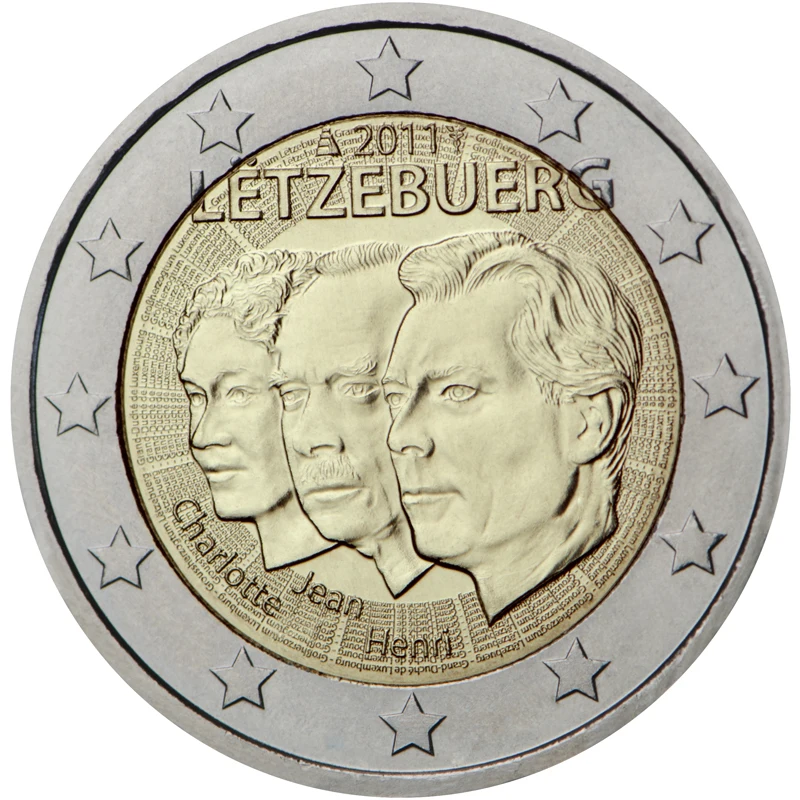 Lussemburgo 2011 Moneta Commemorativa Charlotte Ha Firmato Jean Come 50 Th Anniversary Of The Royal Representor 2 Euro Unc