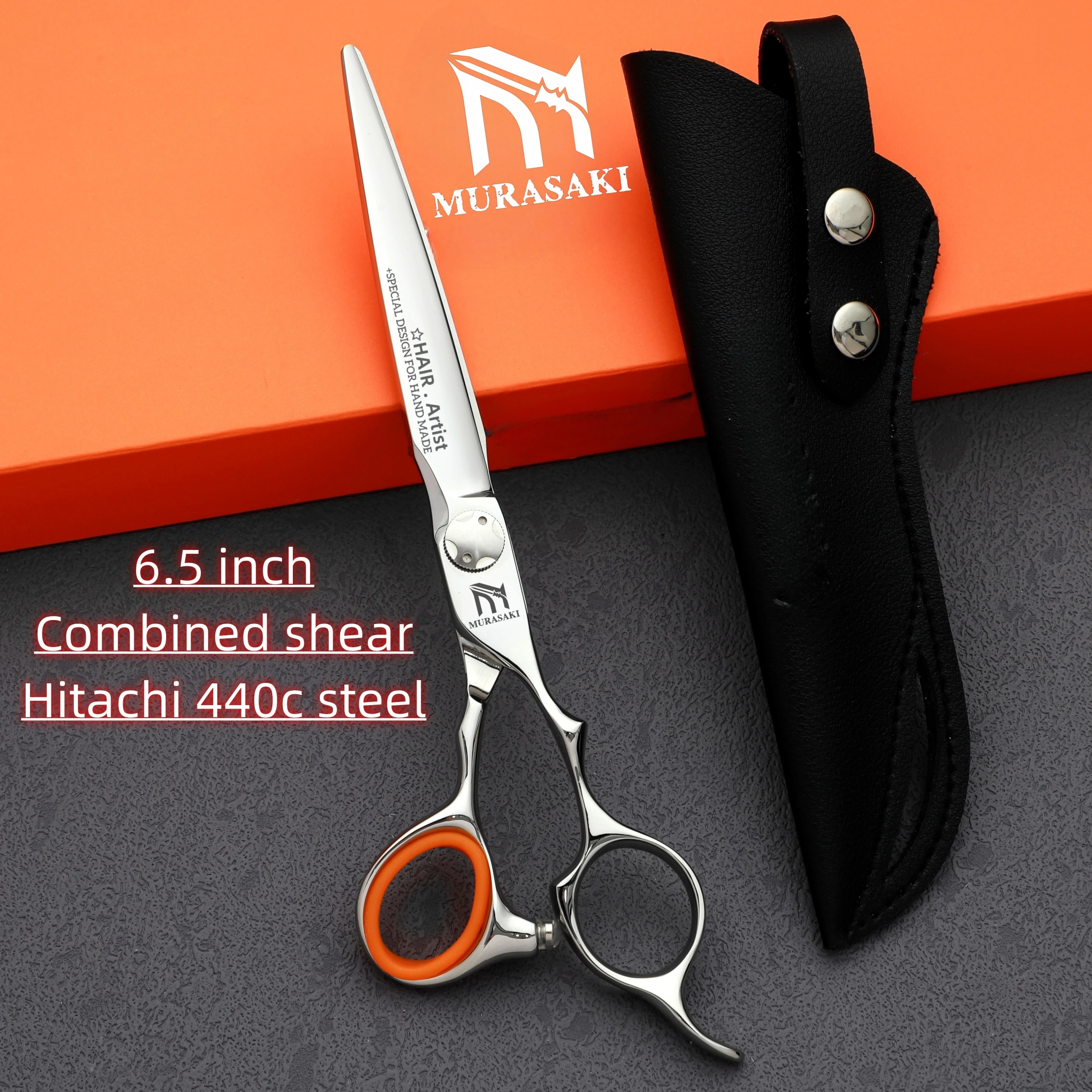 MURASAKI 6 Zoll professionelle Friseurschere, japanisches Friseurzubehör aus 440C-Stahl, extrem feine Effilierschere – Detail 28