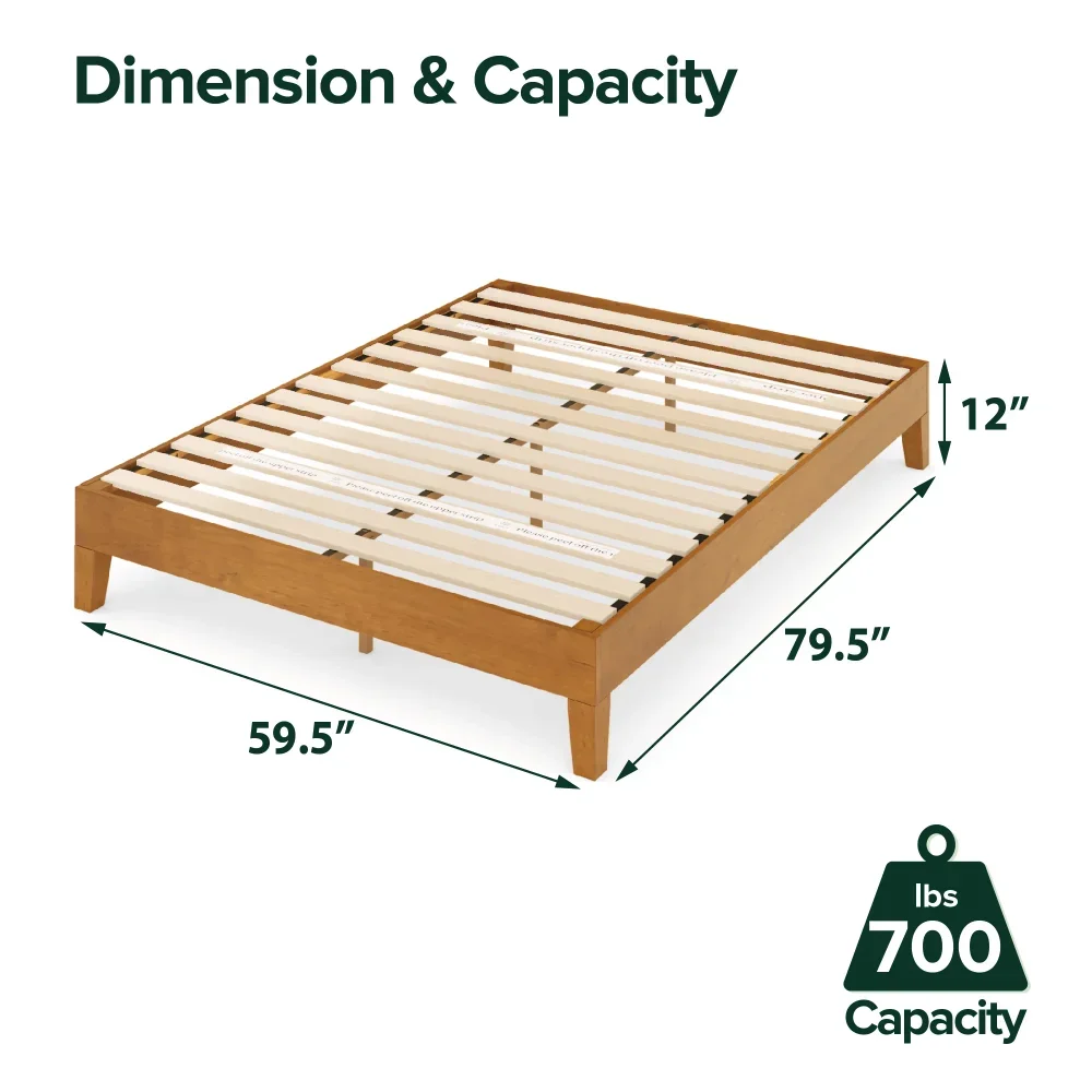 Zinus 30 cm Alexia Bastidor de Cama con Plataforma de Madera