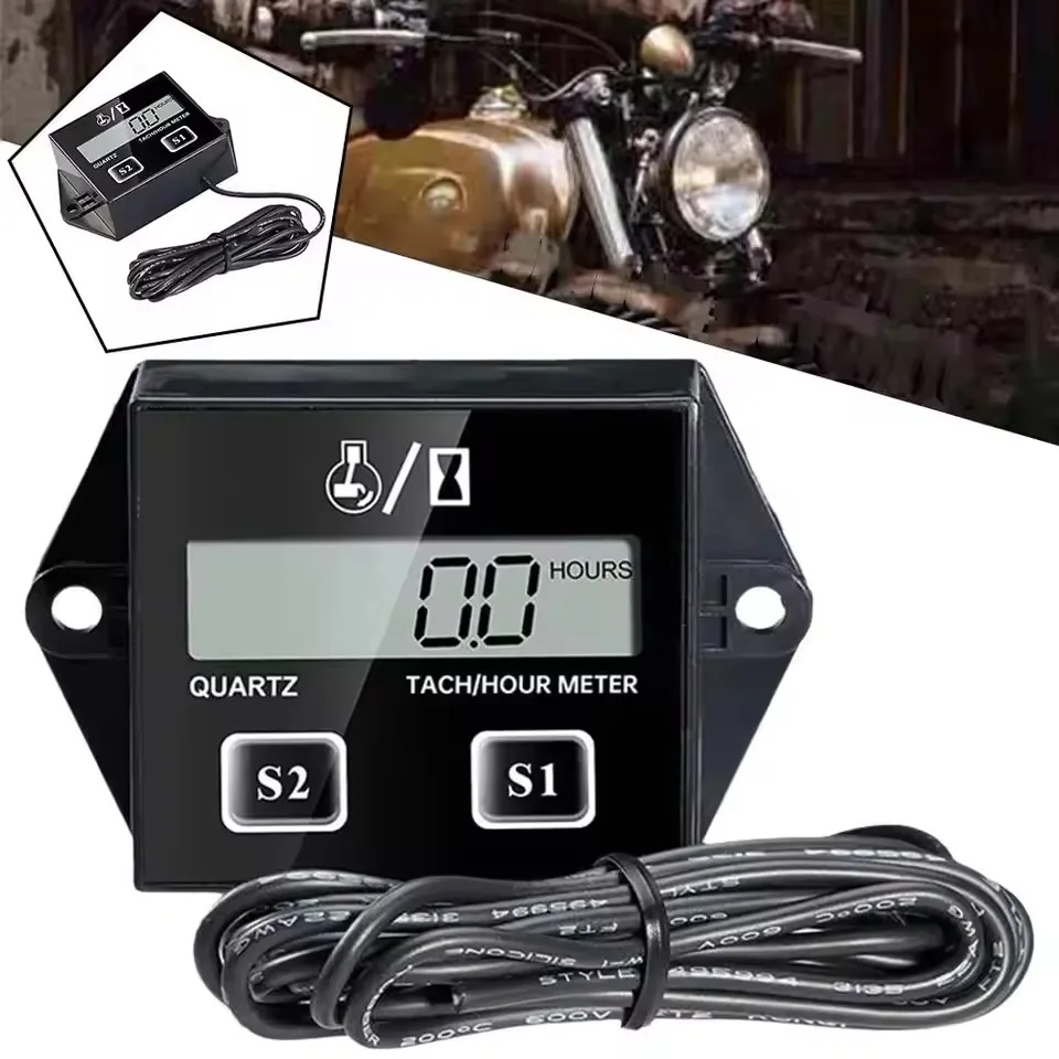 Digital Tach Hour Meter LCD Display for Motorcycle Engines