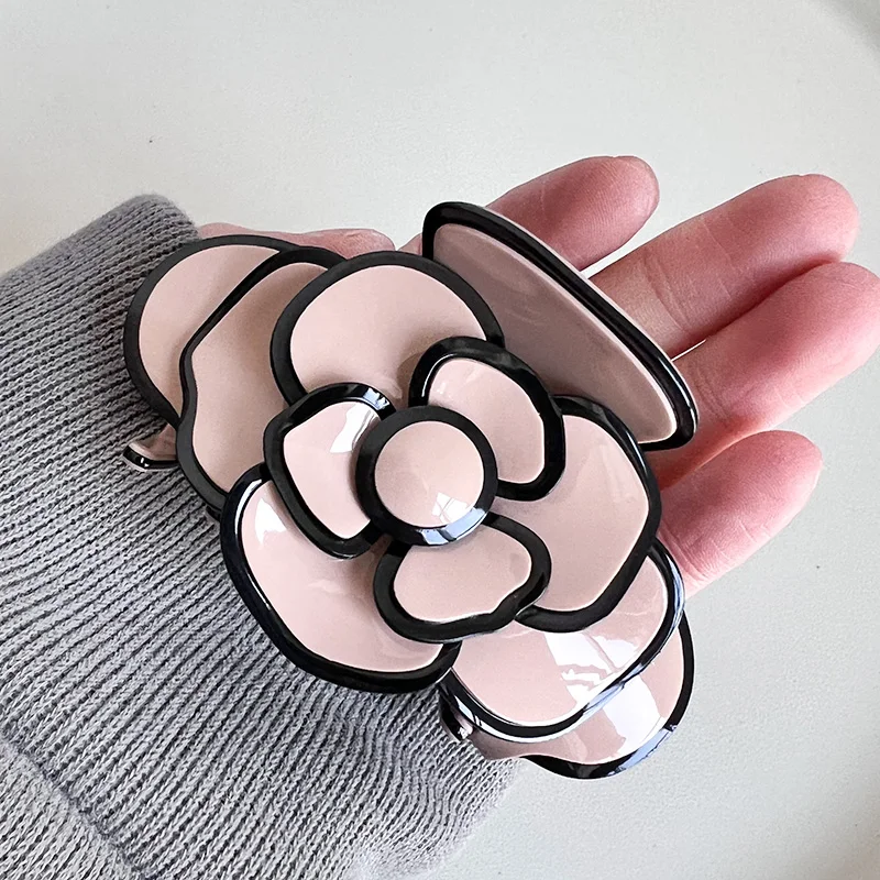 wifelai a brooch bouquet handmade shell pink satin wedding flowers bridal bridesmaid bouquets wedding bouquet de noiva w252 17 Flower Acetate Claw Handmade Pink Tone Design Clip Painting Luxury Barrettes Hair Claw Tortoise Shell Fashion Accessories