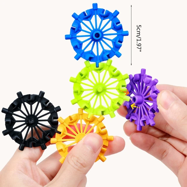 Colorful Interlocking Gear Flakes STEM Toy Color Recognition Space Building Skill Training Education Puzzle Toddler Toy QX2D 1