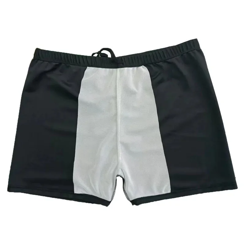 Plus Size Flat Angle Swimming Trunks Men's Beach Hot Spring Simple Solid Color Swimwear Equipment for plus Size Men up to 300 Po