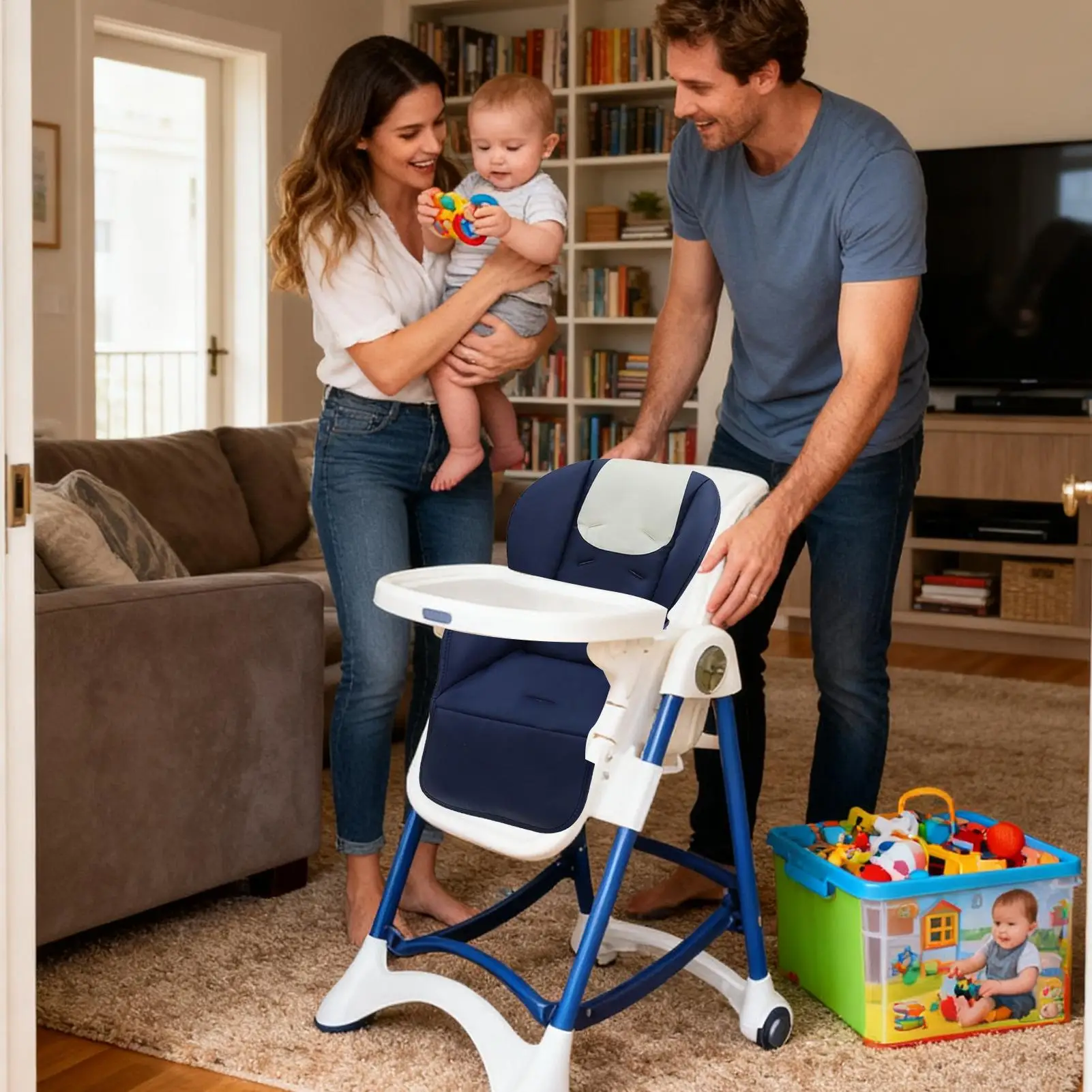 하이 체어 커버 어린이용 식탁 의자 패드 PU 가죽 쿠션 소년 소녀 아들 딸용 식탁 의자용