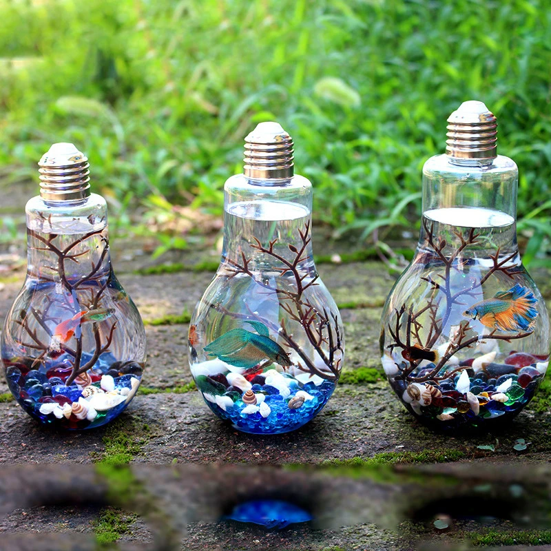 

Mini Betta Fish Tank Ornament Aquarium Plants Decoration Background Pet Accessories Supplies Landscape Ecological Bulb Bottle