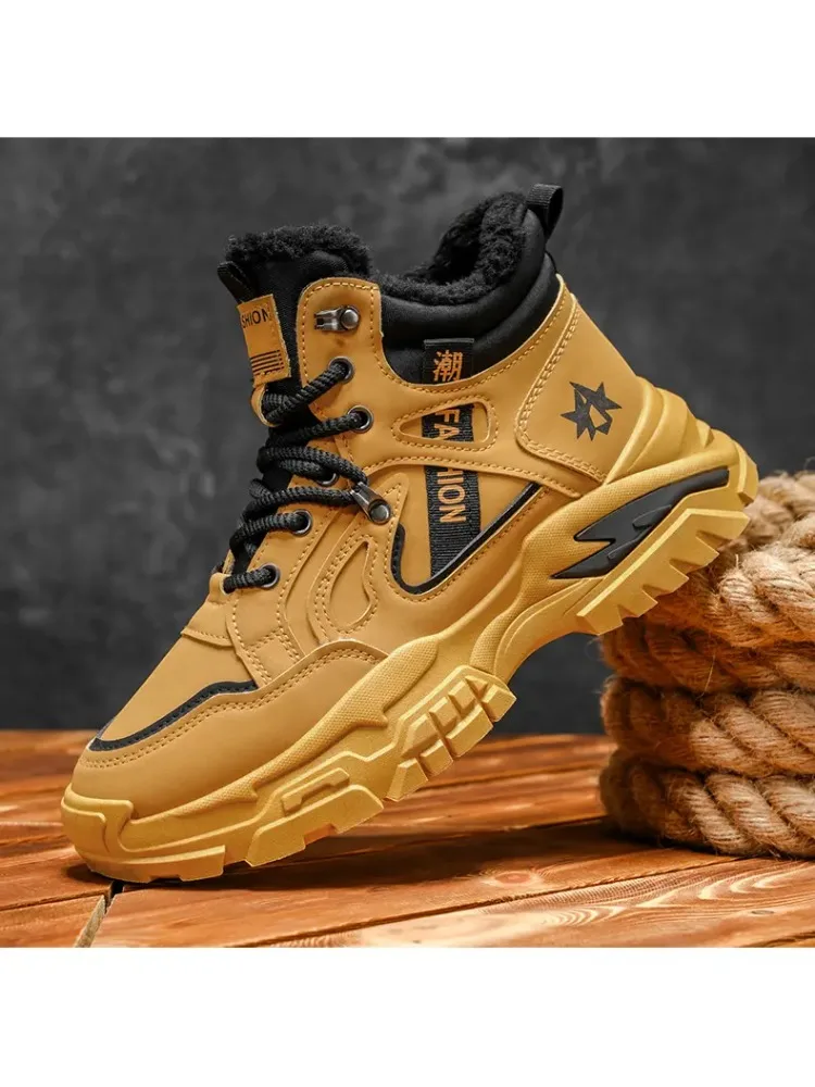 נעלי גברים עור נעלי פלטפורמה לגברים נעלי סניקרס חיצוניות נעלי עבודה לגברים נעלי טיולים קואז'ואליות נעלי טיולים חדשות בסגנון עמידות