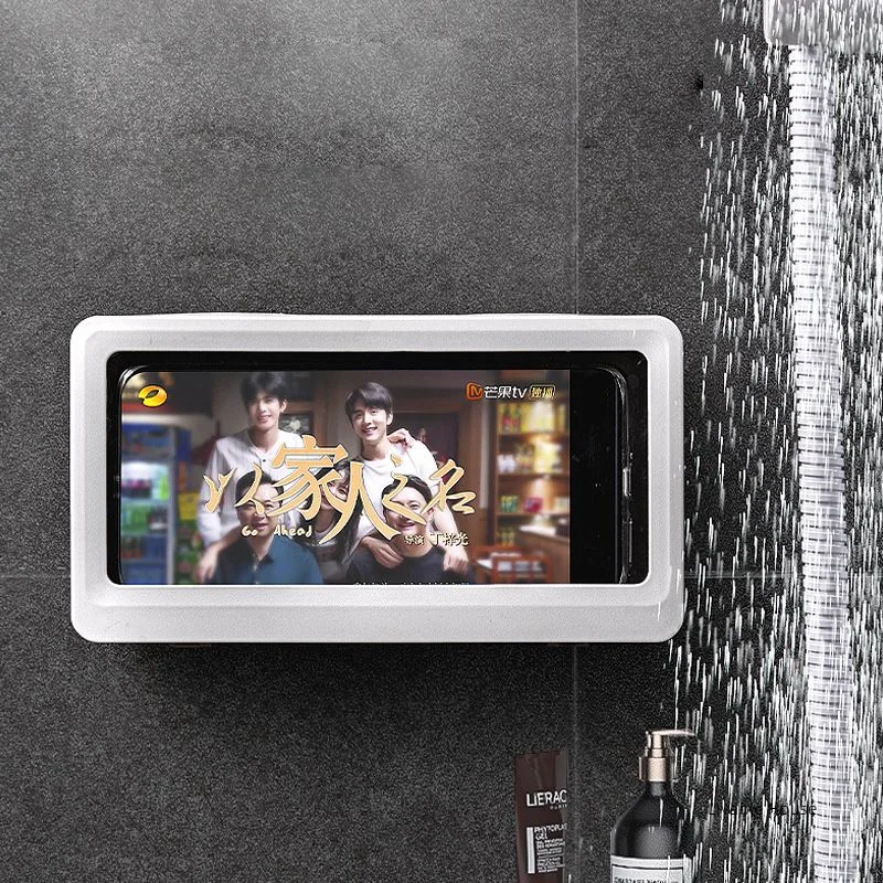 

Toilet storage rack without punching bathroom kitchen universal wall mounted mobile phone storage box waterproof and anti fog