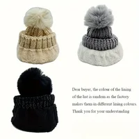 Ensemble de Chapeaux d'Hiver Chauds et Épais en Peluche, Écharpe Coupe-Vent, Décontracté, pour le Froid, 107, 2 Pièces 4