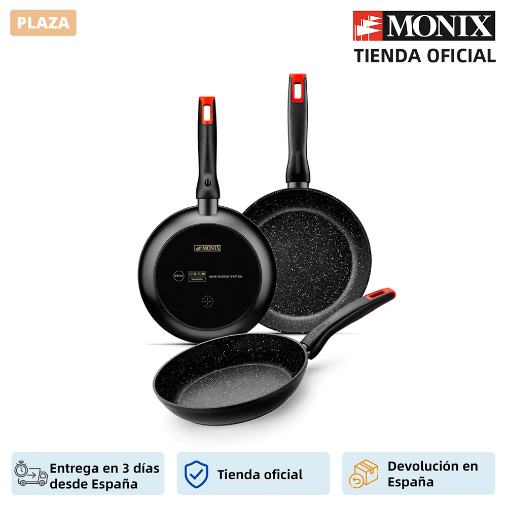 Monix Titan Rock-set 3 кованые алюминиевые кастрюли эффект камня. Набор для индукционных