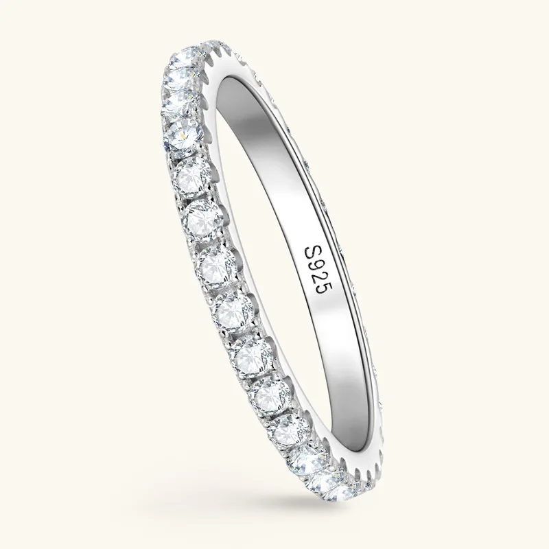 GRA Certified Moissanite Ring for Women Real 925 Sterling Silver Wedding Rings Engagement Eternity Bands Jewelry Gifts 4