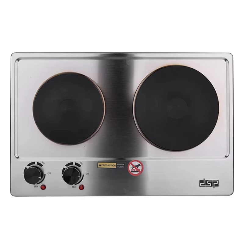 Houselin Double Cooktop Electric Stove,1500 Watts Electric Hot Plate, emperature Controls, Power Indicator Lights,Easy to Clean