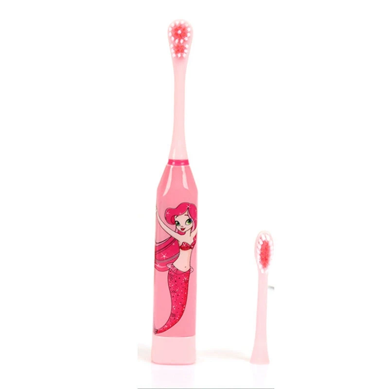 

For Children Sonic Electric Toothbrush Ultrasonic Toothbrush Cartoon Pattern With Replace The Tooth Brush Head Pink