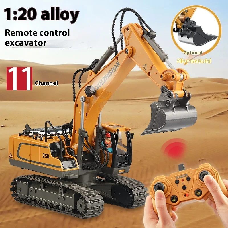 Children'S Large Alloy Remote Control Excavator 11 Channel Crawler Excavator Boy'S Engineering Remote Control Car Toy 4