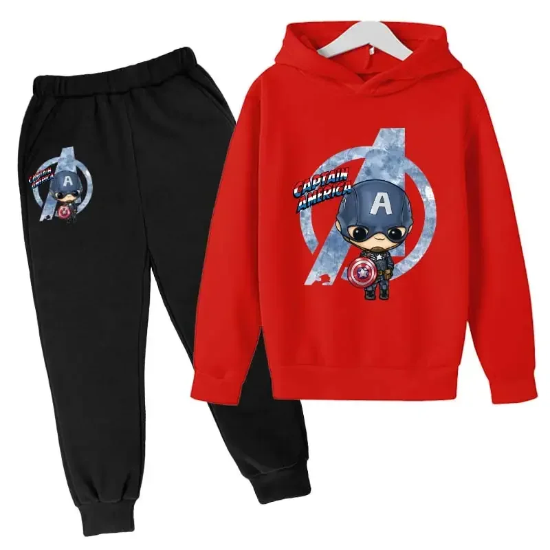 thumbnail image 1 of Nueva sudadera con capucha y pantalones de Marvel Hulk Capitán América para niños, traje de 2 piezas, ropa informal para niño y niña, sudadera, trajes deportivos para niño, 1 of 5