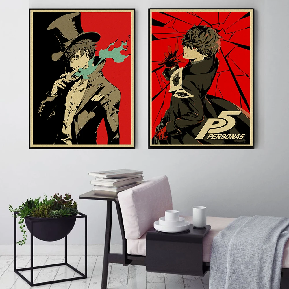 Persona 5 posters e cópias retro arte clássico japonês anime