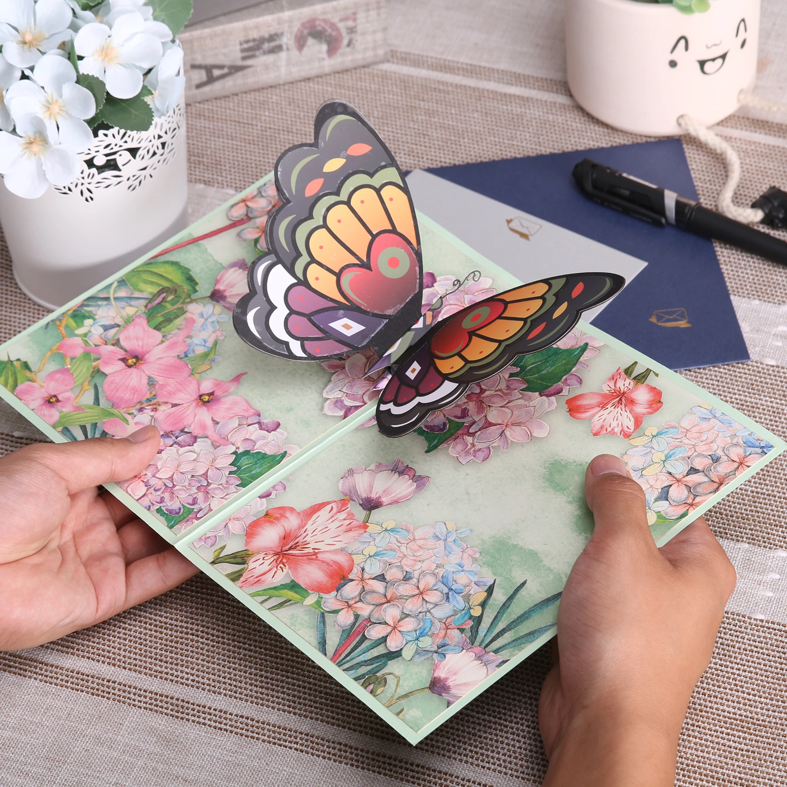 Pop-Up Card Butterflies in Nature-3D Butterfly Card for Birthday, Get Well, Thank You, Anniversary, Mother's Day