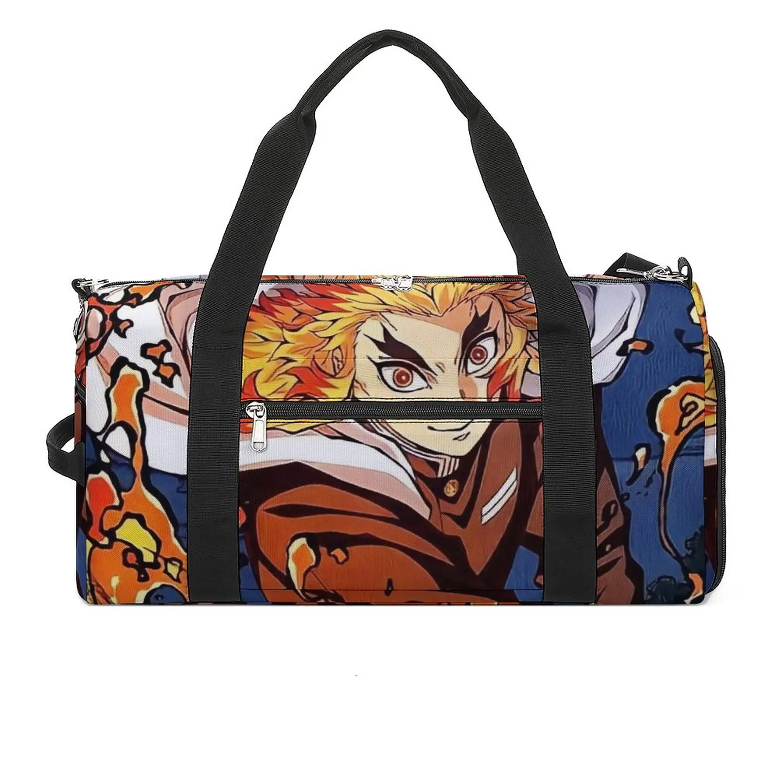 

Cute Demon Slayer Sport Bags Rengoku Kyojuro with Shoes Gym Bag Weekend Men Women Printed Handbag Swimming Cute Fitness Bag