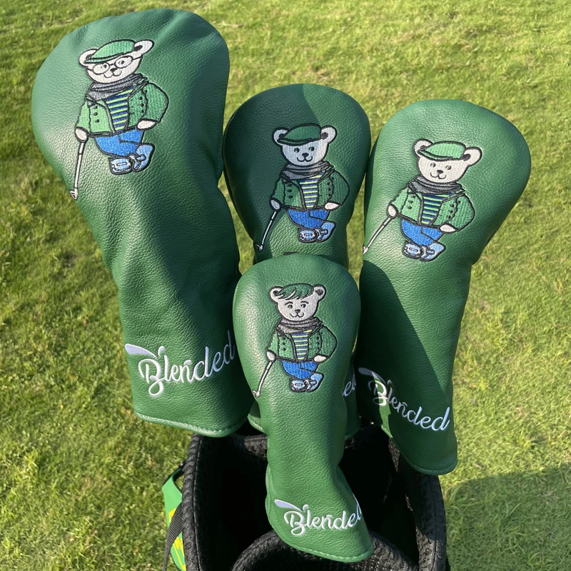 Cute Bear Golf Club Driver Fairway Woods Hybrid Ut Headcover Sports Head Protect Cover