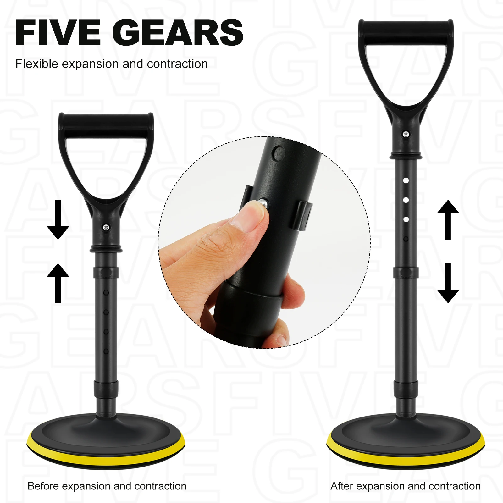 Mobility Tool Adjustable Standing Aid Device Help Get Up from Floor Lift Assists Elderly 5 Height Levels 7Inch Base