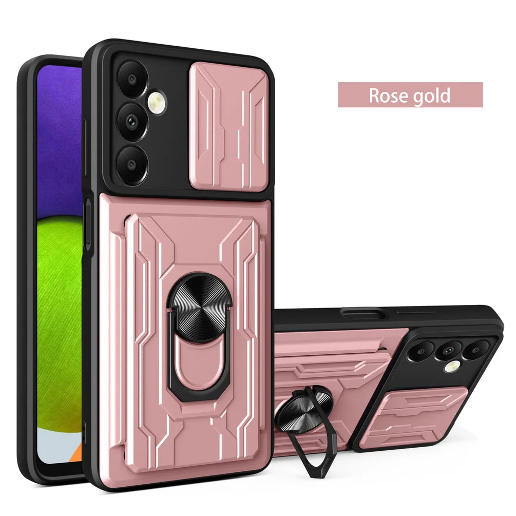 Card Slot Camera Protect Case with Armor Hybrid Ring Cover