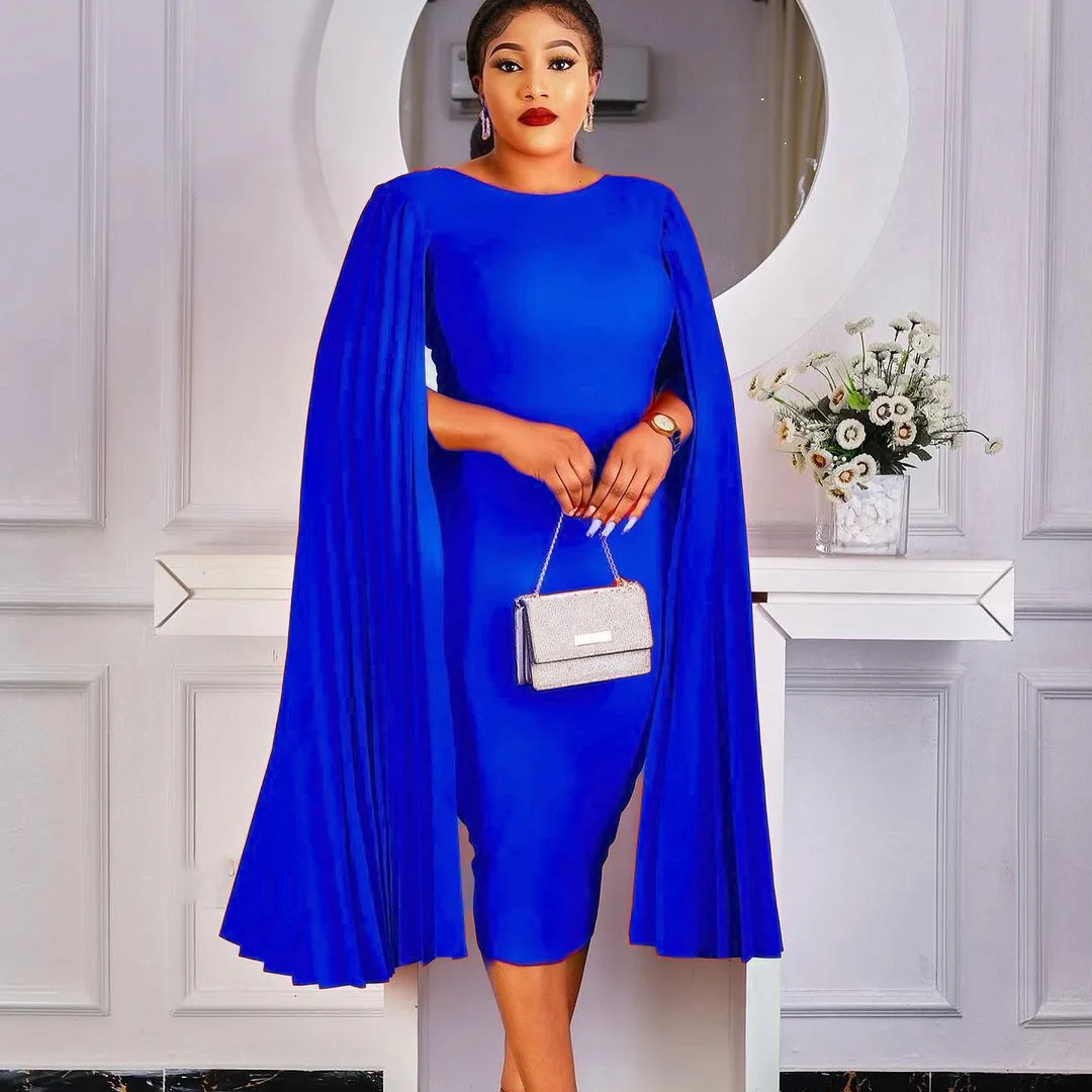 Plus Size Elegant Dress For Chubby Women Ruffle Long Sleeve Party Dress 2022 Fall Casual Robe Female Designer Fashion Outfit
