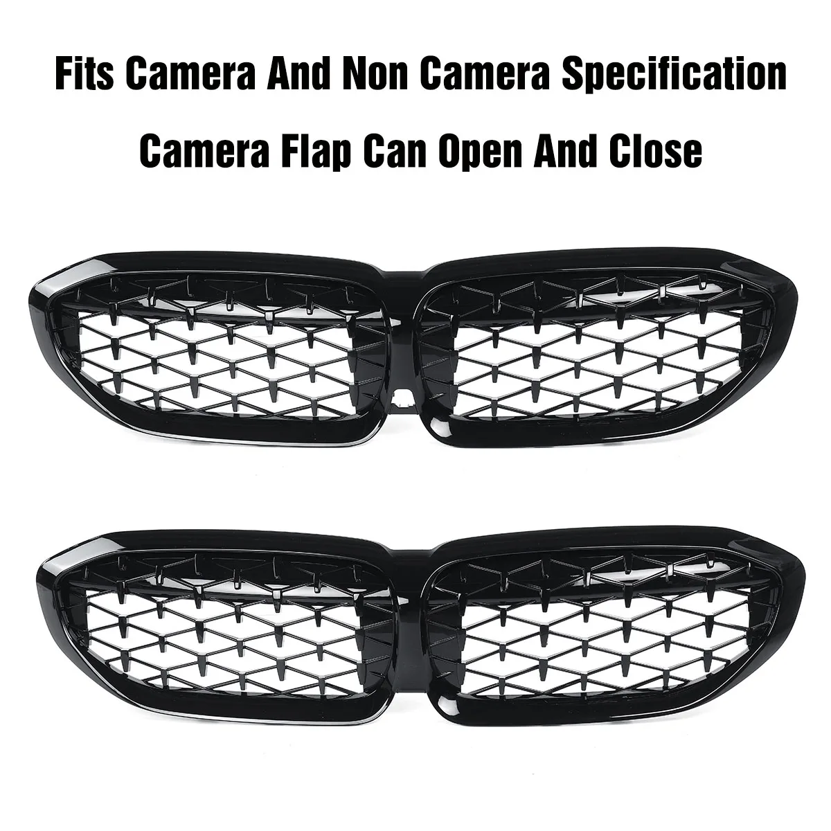 Front Bumper Kidney Grill Diamond Meteor Style Racing Grille Gloss