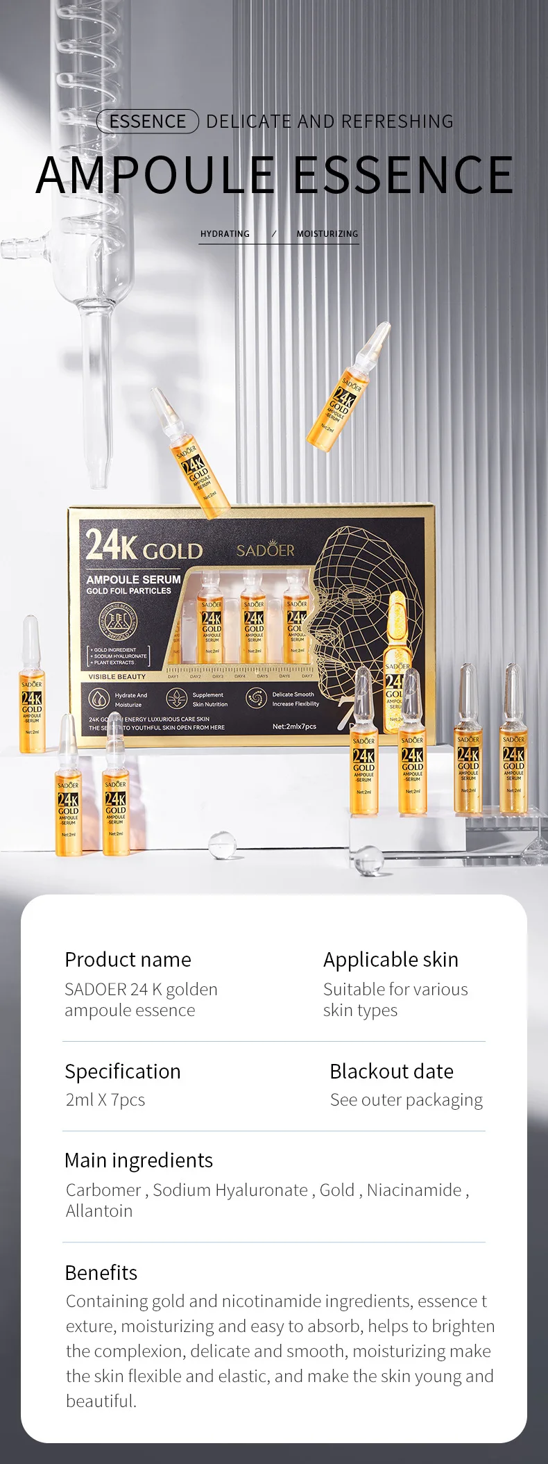 Hyaluronic acid ampoule display