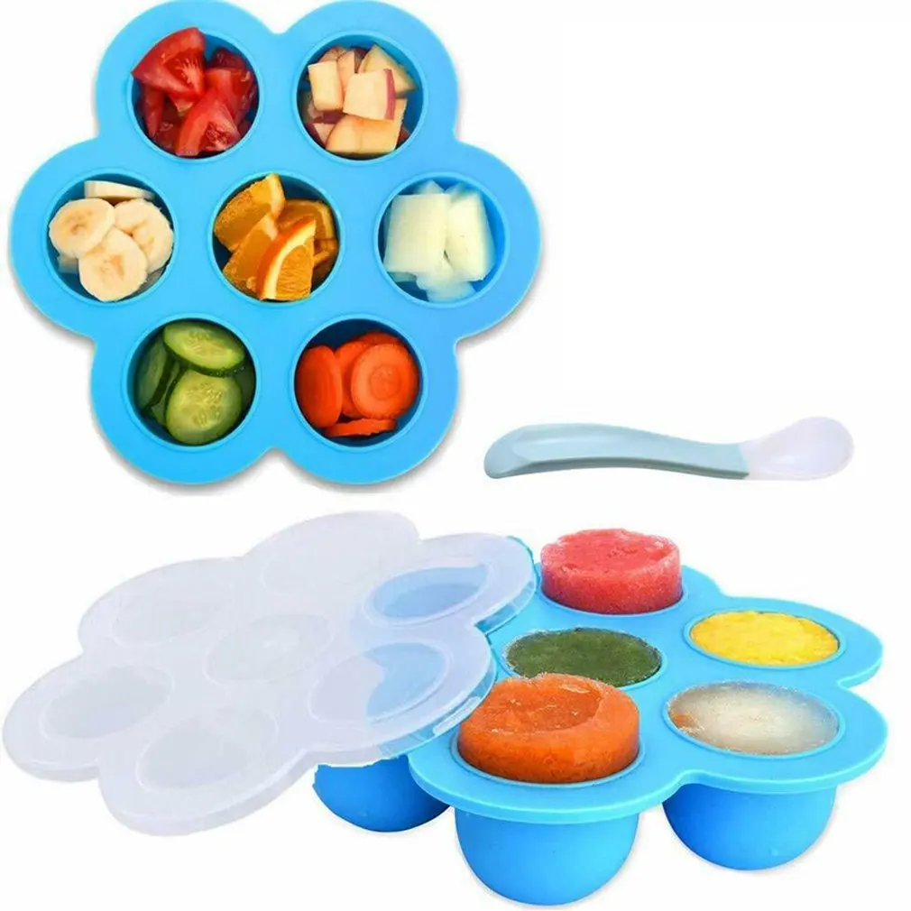 Silicone Egg Bites Molds 7 Cups Baby Food Complementary Food Storage  Container With Lid Reusable Pressure Cooker Accessories - AliExpress