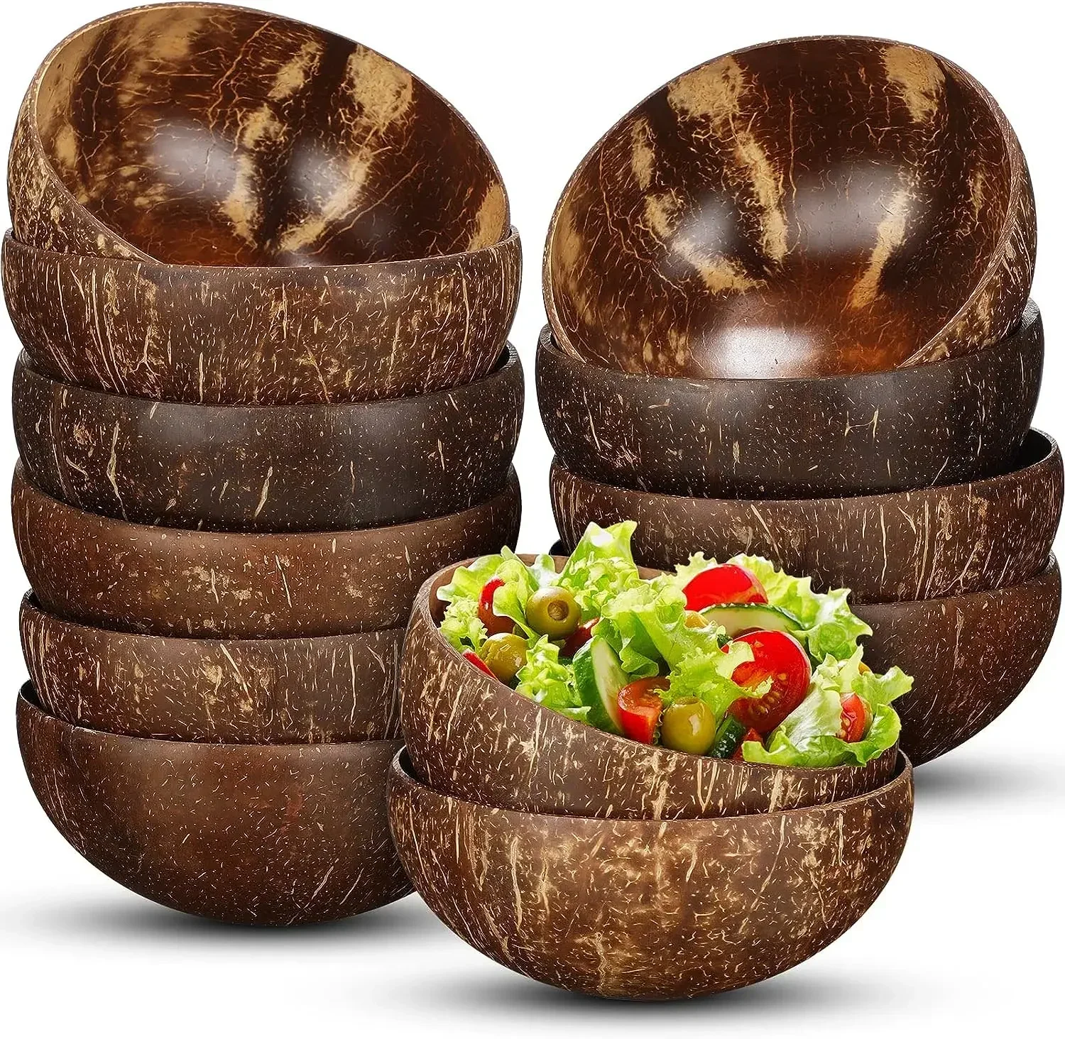 Coconut Bowls 1 natural coconut shell bowl Large container Fruit salad dessert Southeast Asian cutlery Specialty tableware